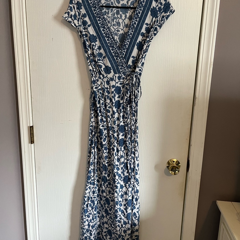 Lulu's Elegant Blue Maxi Dress